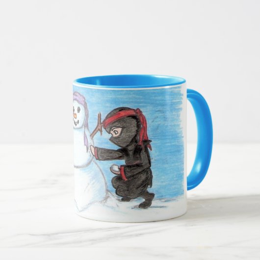 Ninja Snowman-Wecker Tasse (VorderseiteRechts)