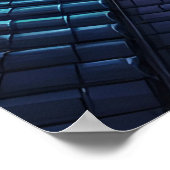 Ninja springt unter Mondlicht über Dächer Poster (Ecke)