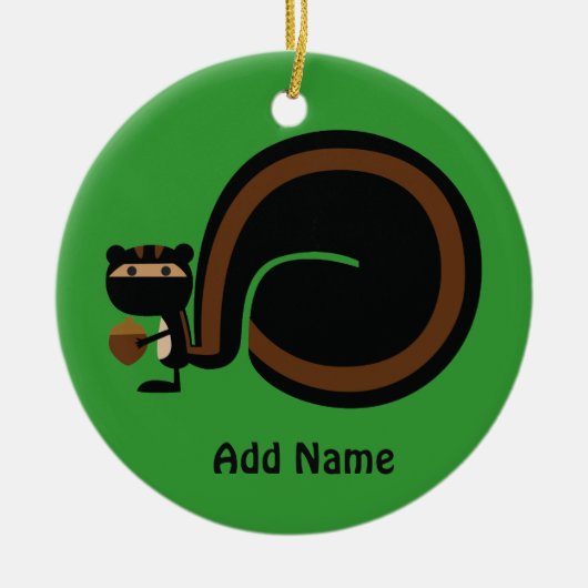 Ninja Squirrel Keramikornament (Vorne)