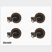 Ninja Squirrel Ovaler Aufkleber (Blatt)