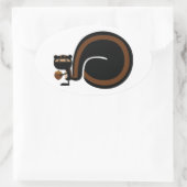 Ninja Squirrel Ovaler Aufkleber (Tasche)