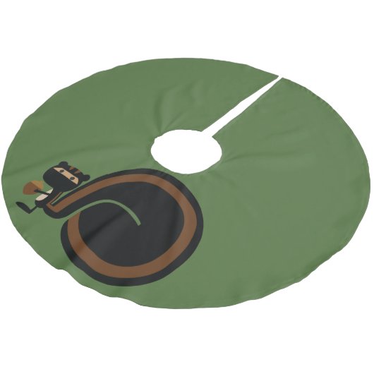 Ninja Squirrel Polyester Weihnachtsbaumdecke (Schrägansicht)