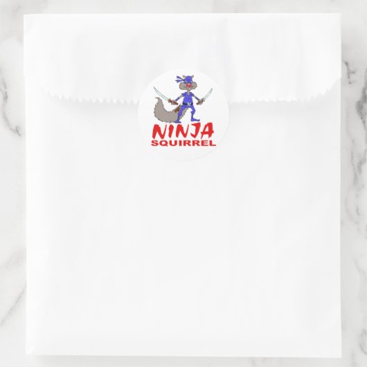 Ninja Squirrel Runder Aufkleber (Tasche)