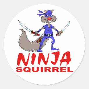 Ninja Squirrel Runder Aufkleber