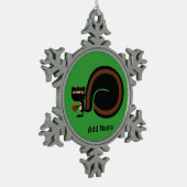 Ninja Squirrel Schneeflocken Zinn-Ornament (Links)