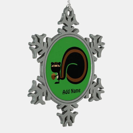 Ninja Squirrel Schneeflocken Zinn-Ornament (Links)