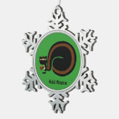 Ninja Squirrel Schneeflocken Zinn-Ornament (Rechts)