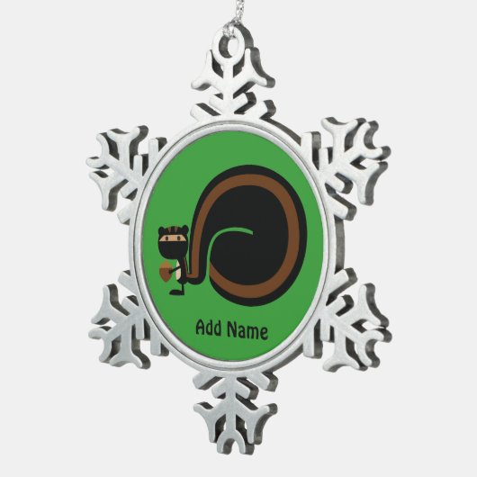 Ninja Squirrel Schneeflocken Zinn-Ornament (Rechts)
