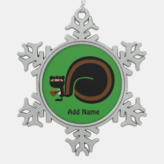Ninja Squirrel Schneeflocken Zinn-Ornament (Vorderseite)