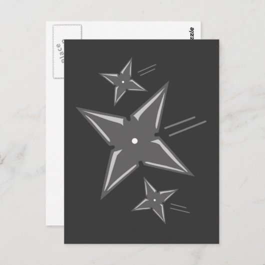 Ninja Stars Postkarte (Vorne/Hinten)