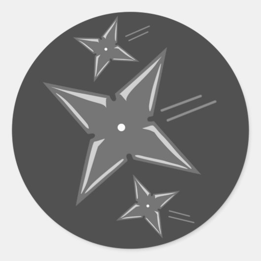 Ninja Stars Runder Aufkleber (Vorderseite)