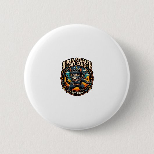 Ninja-Stealth-Katze Katzen-Mama-Geschenkidee - Nin Button (Vorderseite)