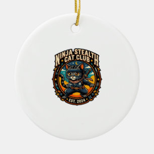 Ninja-Stealth-Katze Katzen-Mama-Geschenkidee - Nin Keramik Ornament