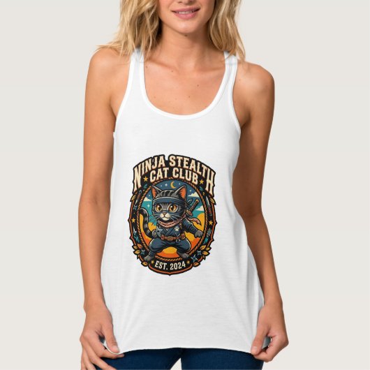 Ninja-Stealth-Katze Katzen-Mama-Geschenkidee - Nin Tank Top (Vorderseite)