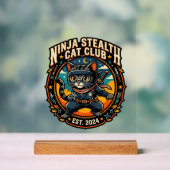 Ninja-Stealth-Katze Katzenmutter-Geschenkidee - Ni Acrylschild (Neutral)