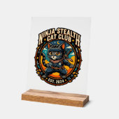 Ninja-Stealth-Katze Katzenmutter-Geschenkidee - Ni Acrylschild (Winkel)