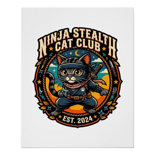 Ninja-Stealth-Katze Katzenmutter-Geschenkidee - Ni Poster (Vorderseite)