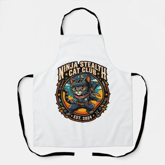 Ninja-Stealth-Katze Katzenmutter-Geschenkidee - Ni Schürze (Vorderseite)