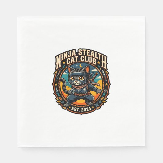 Ninja-Stealth-Katze Katzenmutter-Geschenkidee - Ni Serviette (Vorderseite)