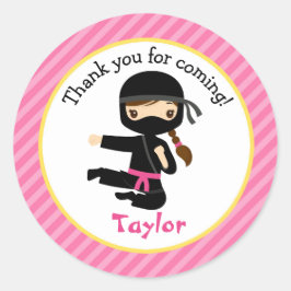 Ninja Stickers (Pink Girl Ninja Geburtstagsparty)