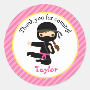 Ninja Stickers (Pink Girl Ninja Geburtstagsparty)