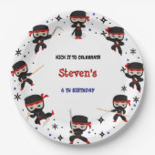 Ninja-Stil Kindergeburtstag Pappteller (Vorderseite)