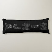 Ninja superb weißer Text auf schwarz Seitenschläferkissen (Rückseite)