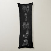 Ninja superb weißer Text auf schwarz Seitenschläferkissen (Rückseite (Vertikal))