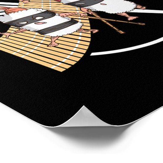 Ninja Sushi startet eine Rettungsmission Karate Poster (Ecke)