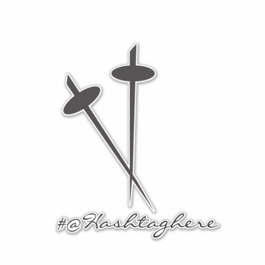 Ninja Sword Black Name Script Car Sticker (Vorderseite)