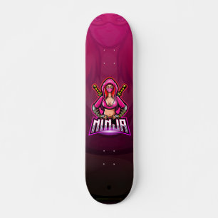 Ninja Sword Girl Echo Lila Skateboard