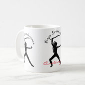 Ninja Swordswoman Silhouette Thunder_Cove Kaffeetasse (Vorderseite Links)