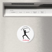 Ninja Swordswoman Silhouette Thunder_Cove Magnet (In Situ (Geschirrspüler))