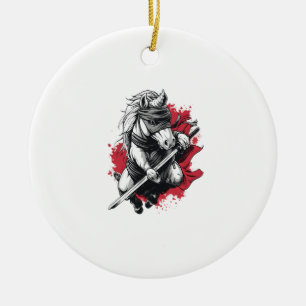 Ninja-Tarnung-Einhorn (1) Keramik Ornament