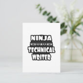Ninja Technical Writer Postkarte (Stehend Vorderseite)