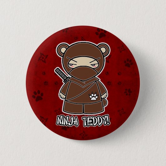 Ninja Teddy! Rot Button (Vorderseite)