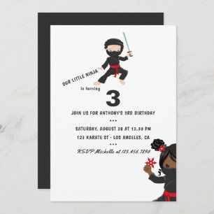 Ninja themed Birthday Party Einladung