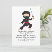 Ninja themed Birthday Party Einladung (Stehend Vorderseite)