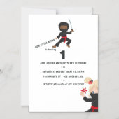 Ninja themed Birthday Party Magneteinladung (Vorderseite)