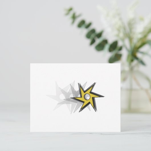 Ninja Throwing Star Postkarte (Stehend Vorderseite)
