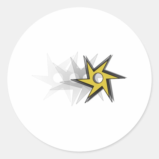 Ninja Throwing Star Runder Aufkleber (Vorderseite)