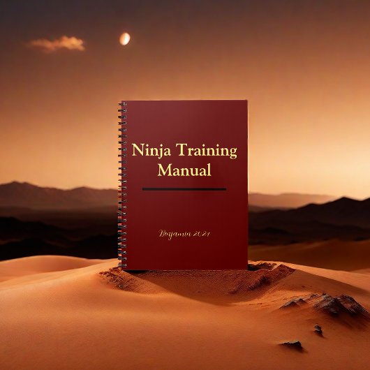 Ninja Training Manual Notebook Personalisiert Red Notizblock