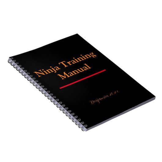 Ninja Training Manual Notebooks - Individuelle Abd Notizblock (Rechte Seite)