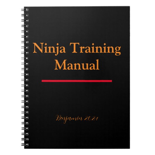 Ninja Training Manual Notebooks - Individuelle Abd Notizblock (Vorderseite)
