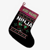 Ninja Ugly Christmas Sweater Großer Weihnachtsstrumpf (Vorderansicht (hängend))