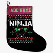 Ninja Ugly Christmas Sweater Großer Weihnachtsstrumpf (Vorderseite)