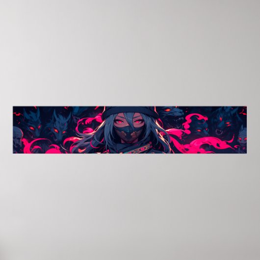 Ninja und ihre Wölfe animalische Kunst Poster (Vorne)