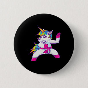 Ninja Unicorn Karate Taekwondo Kung Fu Kampf gegen Button