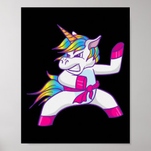 Ninja Unicorn Karate Taekwondo Kung Fu Kampf gegen Poster