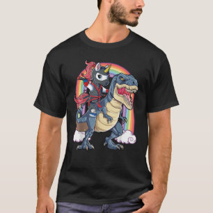 Ninja Unicorn Riding Dinosaur T rex T-Shirt